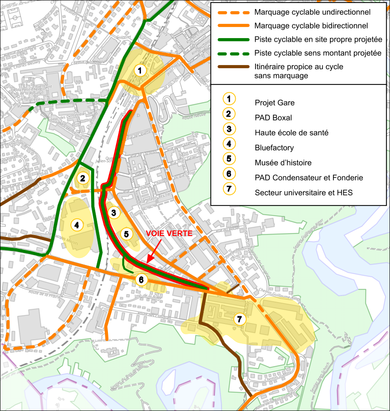 VOIE VERTE ET SES INTERCONNEXIONS / RÉSEAU CYCLABLE À FUTUR